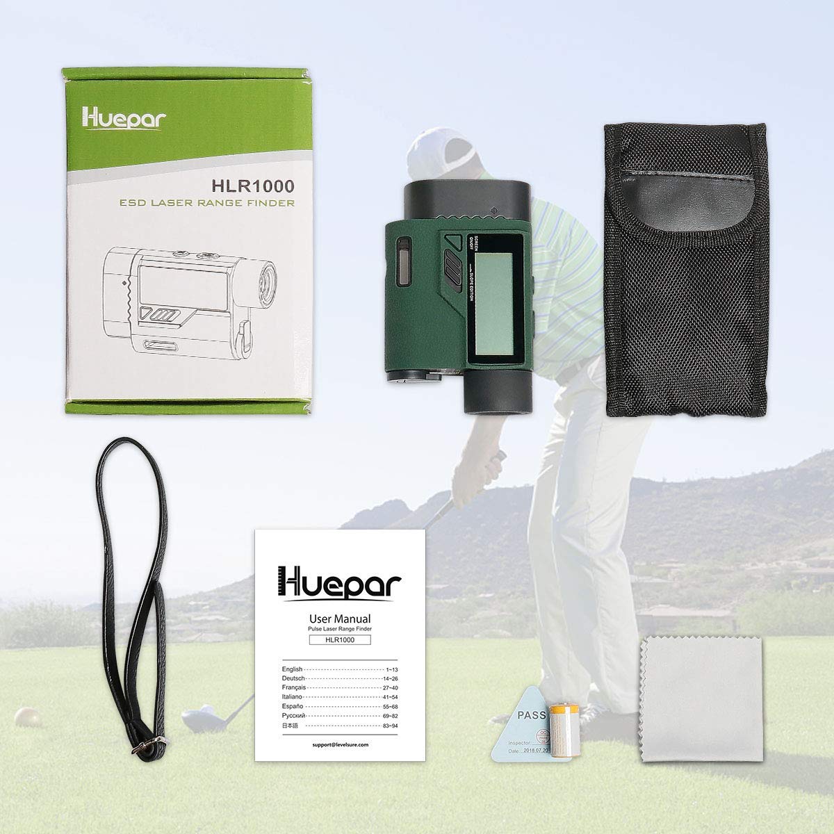 Huepar HLR1000 Pro - Telémetro de golf 1100 yardas HUEPAR ES - Nivel láser